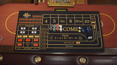 Craps Dealer Desk Mat Practice Kit 48" X 24"