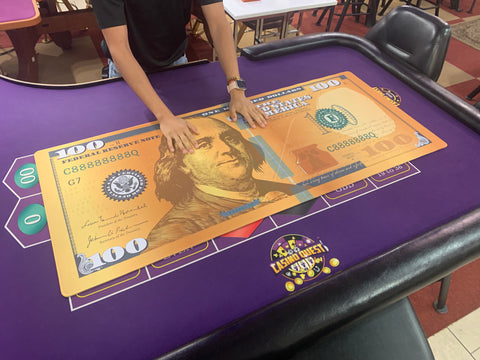 Casino Quest Gold Big Money $100 Bill Desk Mat 48" X 20"
