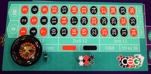 Roulette Desk Mat Dealer Practice Kit 48" X 24"