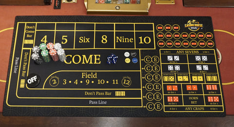 Craps Dealer Desk Mat Practice Kit 48" X 24"