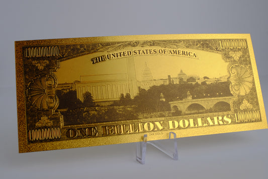 24K Gold Plated American Bill $1B