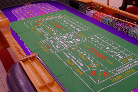 Green Felt Craps & Roulette Reversible Layout