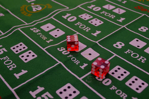 Green Felt Craps & Roulette Reversible Layout