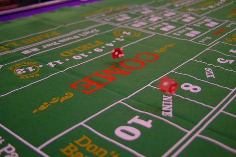 Green Felt Craps & Roulette Reversible Layout
