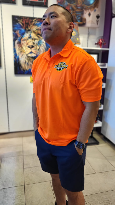 Casino Quest Silk Touch Orange Polo