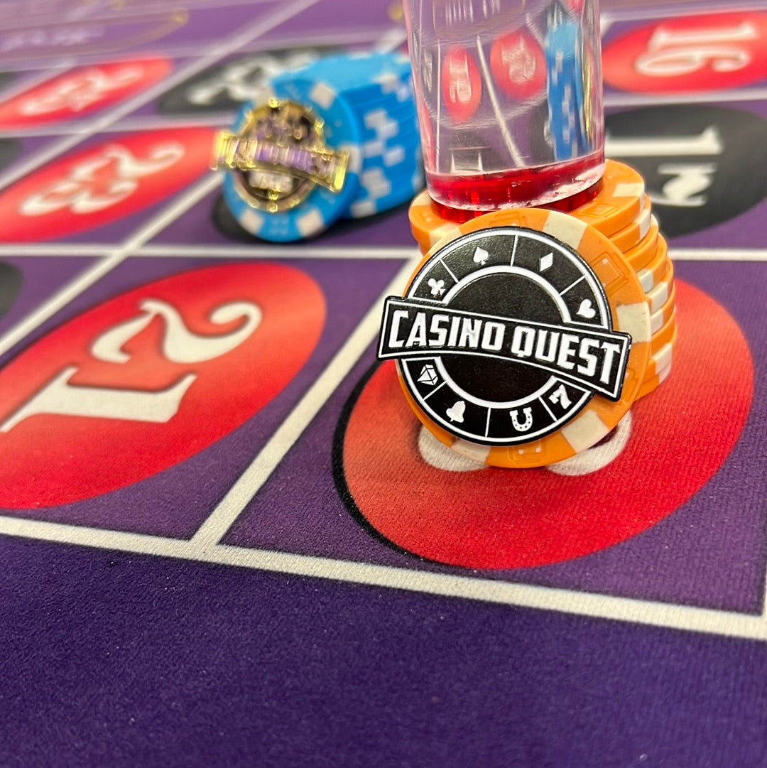 Black and White Casino Quest Minimalist Logo Magnet