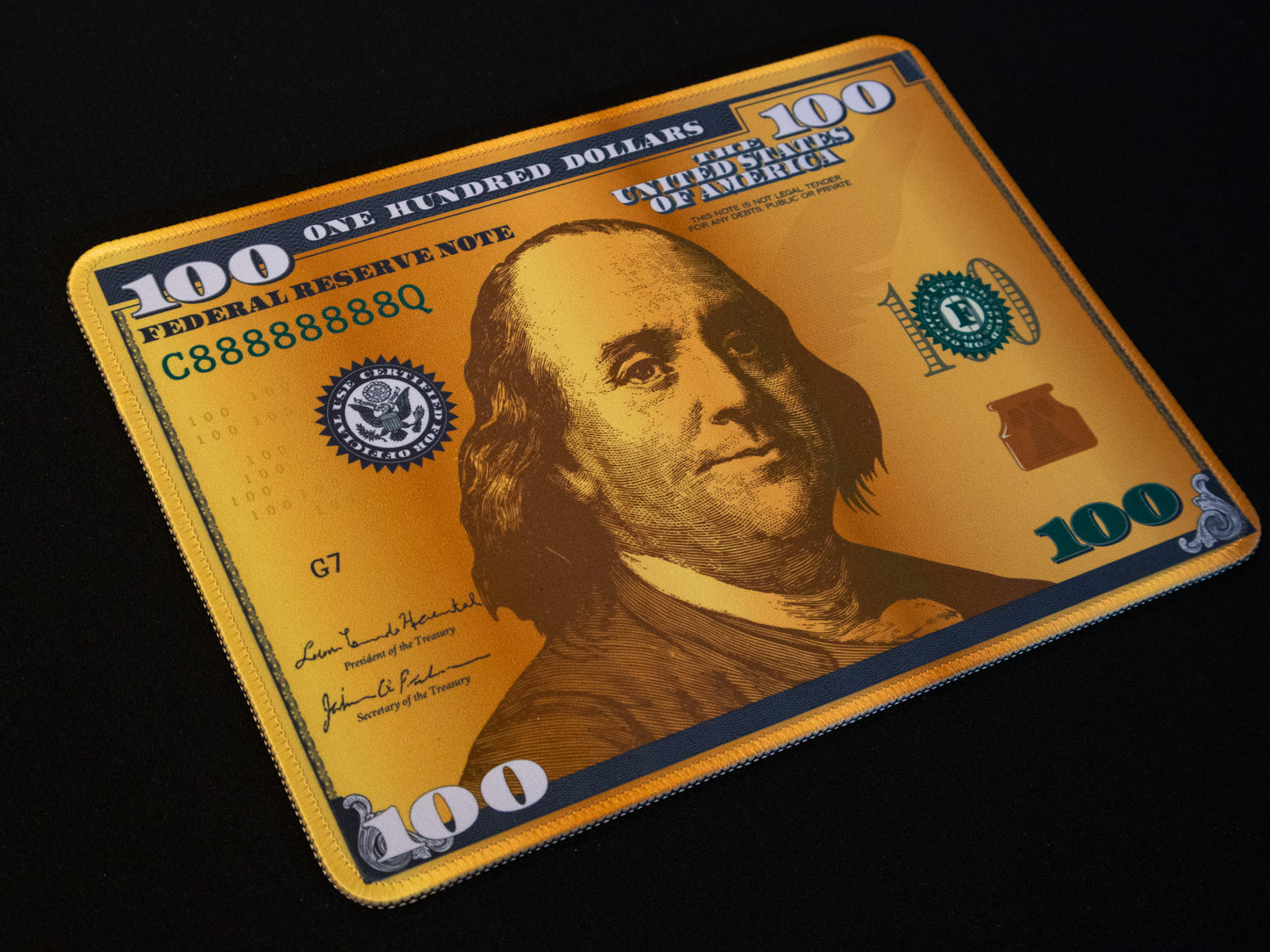 Gold $100 Bill Mouse Pad 11" x 8 "