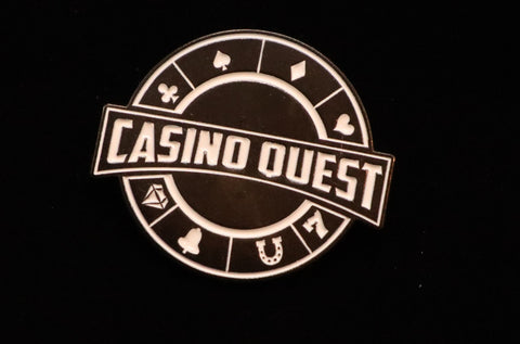 Black and White Casino Quest Minimalist Logo Magnet