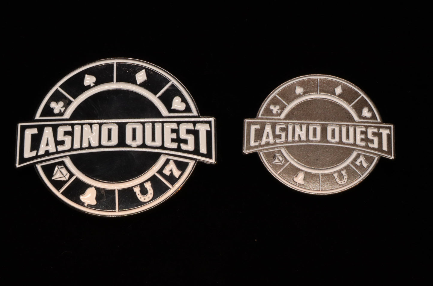 Black and White Casino Quest Minimalist Logo Magnet