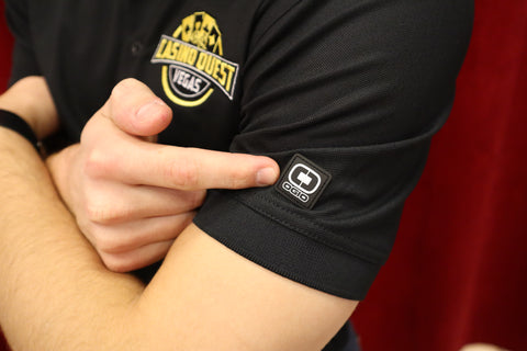 Casino Quest Black Sport Polo w/ Gold Logo