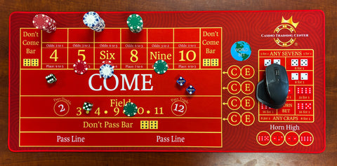 Mini Craps Dealer Practice Mat 34.5" x 15.5"