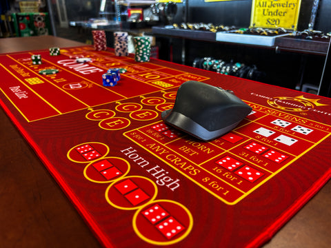 Mini Craps Dealer Practice Mat 34.5" x 15.5"