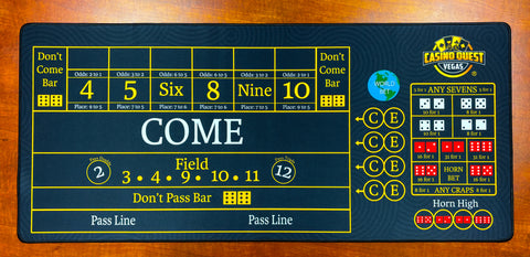 Mini Craps Dealer Practice Mat 34.5" x 15.5"