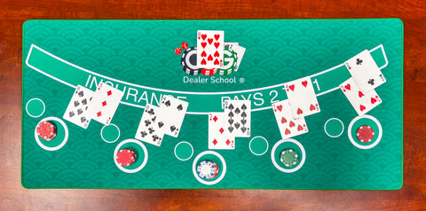 Mini Blackjack Dealer Practice Mat 34.5" x 15.5"