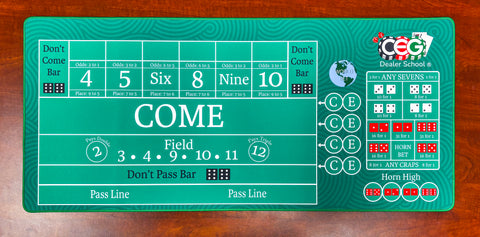 Mini Craps Dealer Practice Mat 34.5" x 15.5"