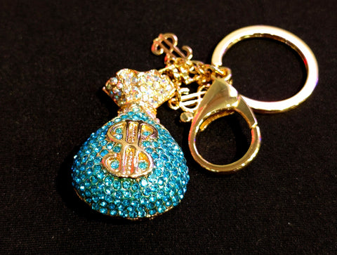 Dazzling Gold Money Bag Keychain