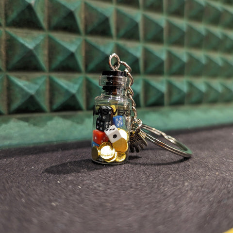 Dice In A Bottle Vegas Keychain