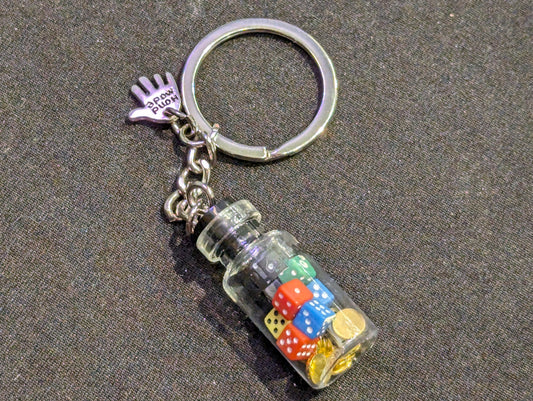 Dice In A Bottle Vegas Keychain