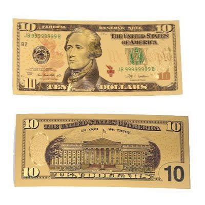 24K Gold Plated American Bill $10