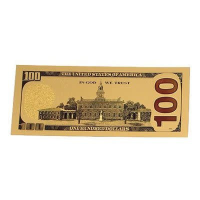 24K Gold Plated American Bill $100 (New)