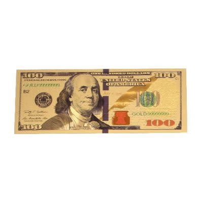 24K Gold Plated American Bill $100 (New)