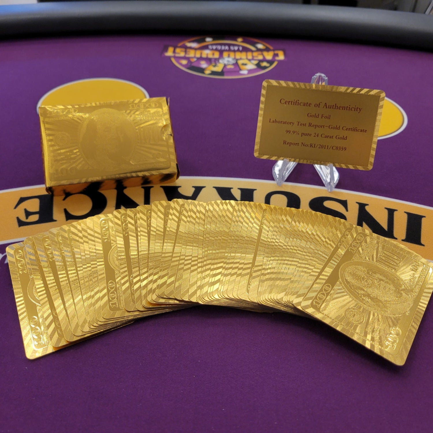 24K Gold Foil Fabulous Las Vegas Playing Cards – Casino Quest