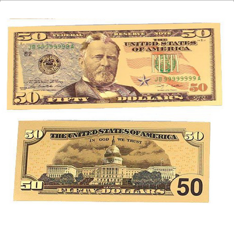 24K Gold Plated American Bill $50