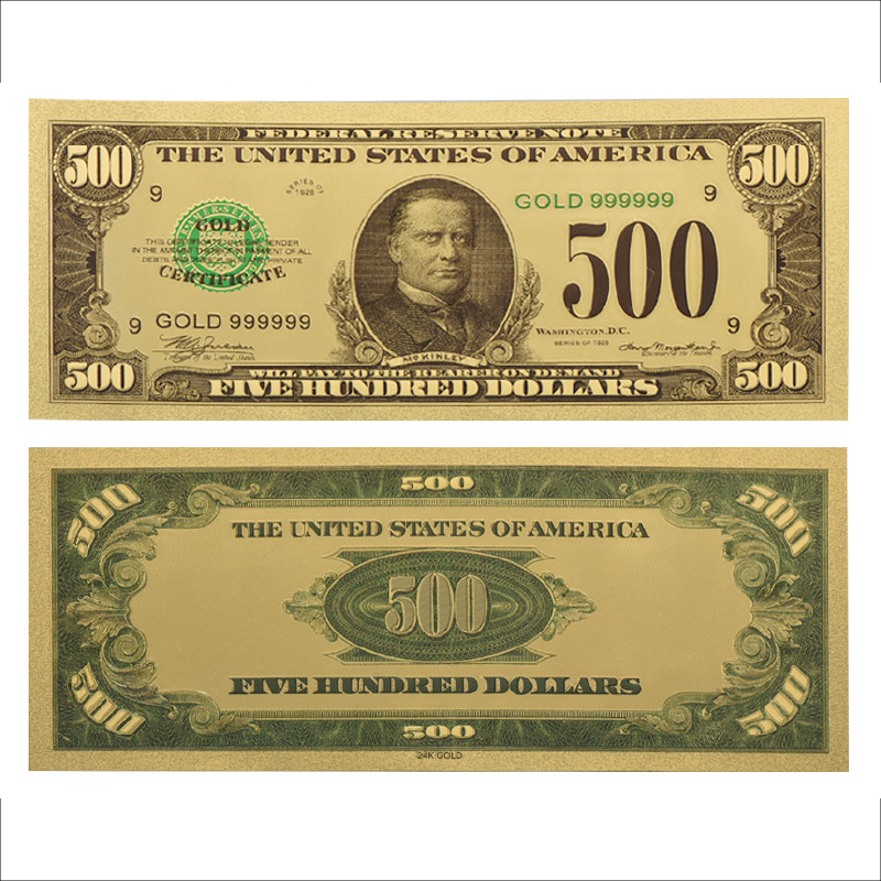 24K Gold Plated American Bill $500