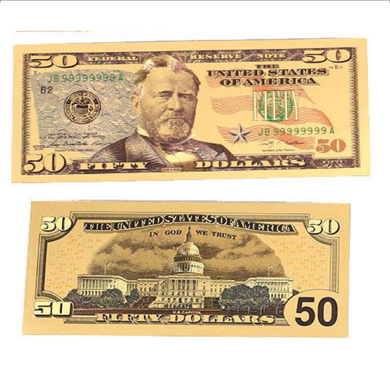 24K Gold Plated American Bill $50