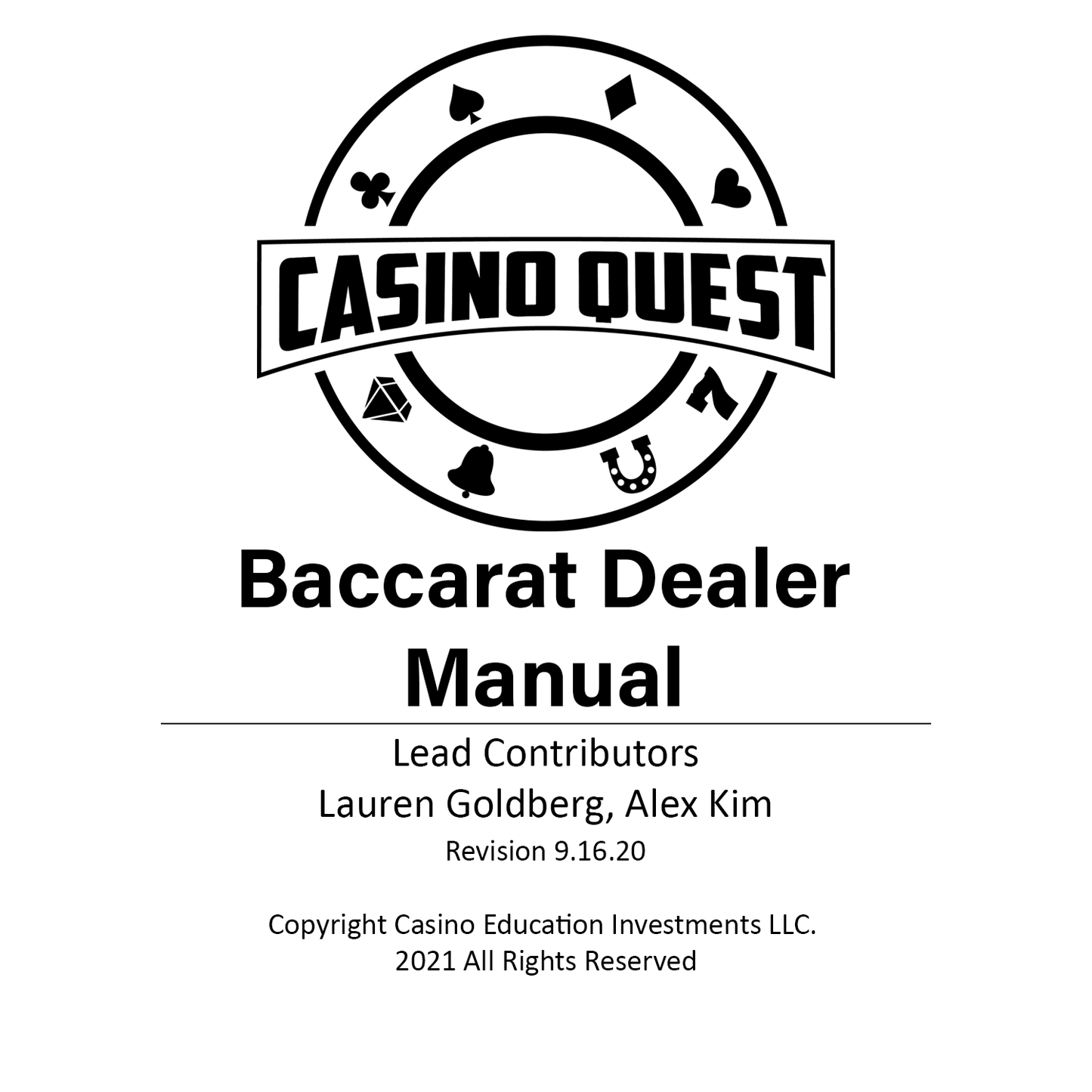 Baccarat Dealer Manual (33 Pages) + Pyramid Sheet