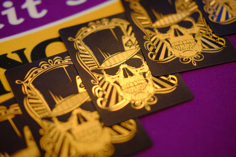 Black and Gold Foil Skull Playing Card