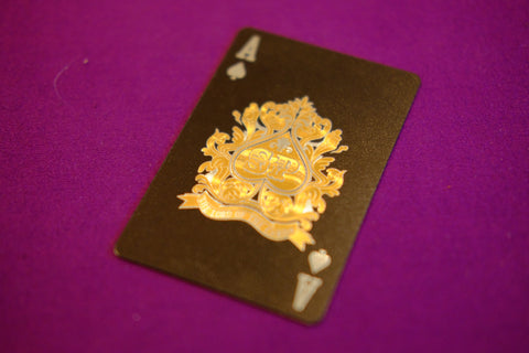 Black and Gold Foil Skull Playing Card