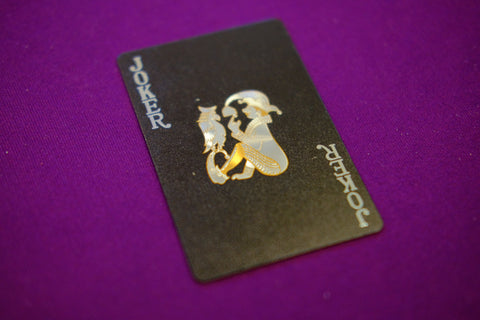 Black and Gold Foil Skull Playing Card