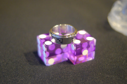 Silver Spinning Dice Ring
