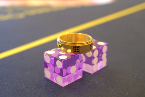 Gold Spinning Dice Ring