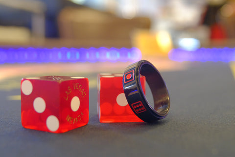 Black Spinning Dice Ring