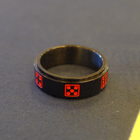 Black Spinning Dice Ring