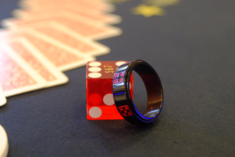 Black Spinning Dice Ring