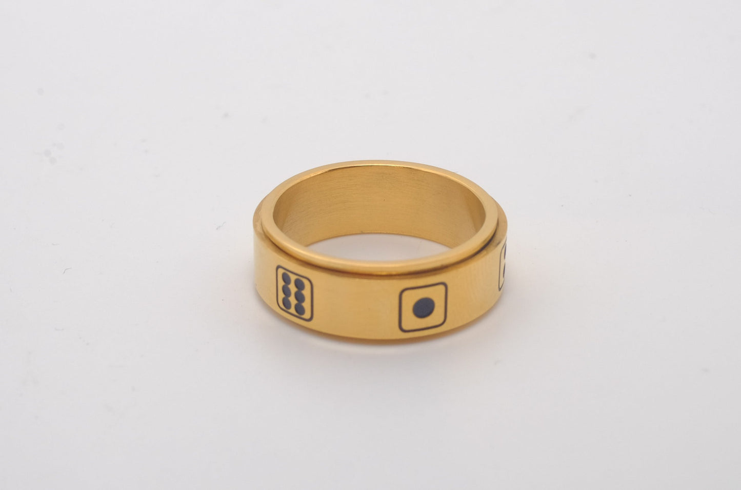 Gold Spinning Dice Ring