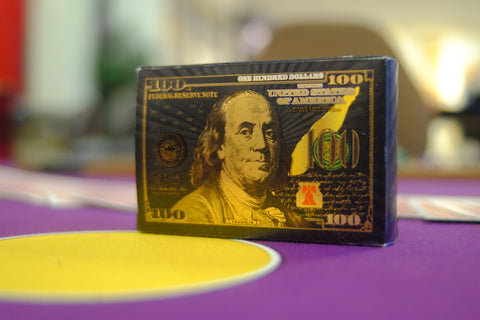 24k Gold Foil & Black Benjamin Playing Cards