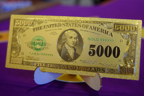 24K Gold Plated American Bill $5K