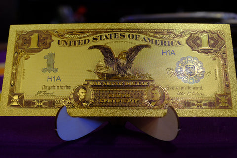 24K Gold Foil Eagle Single $1 Bill