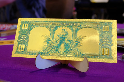 24k Gold Foil Roman Numeral "X" $10 Bill