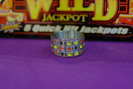 Silver Sevens Slot Spinner Ring