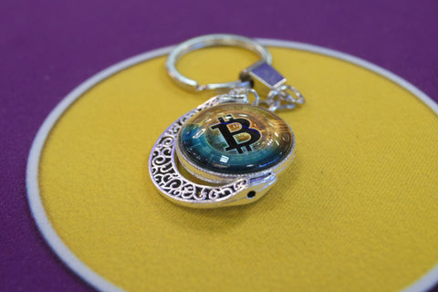 Bitcoin Moon Spinner Keychain