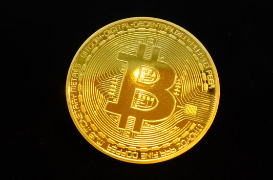 Gold Bitcoin Coin with Gold B