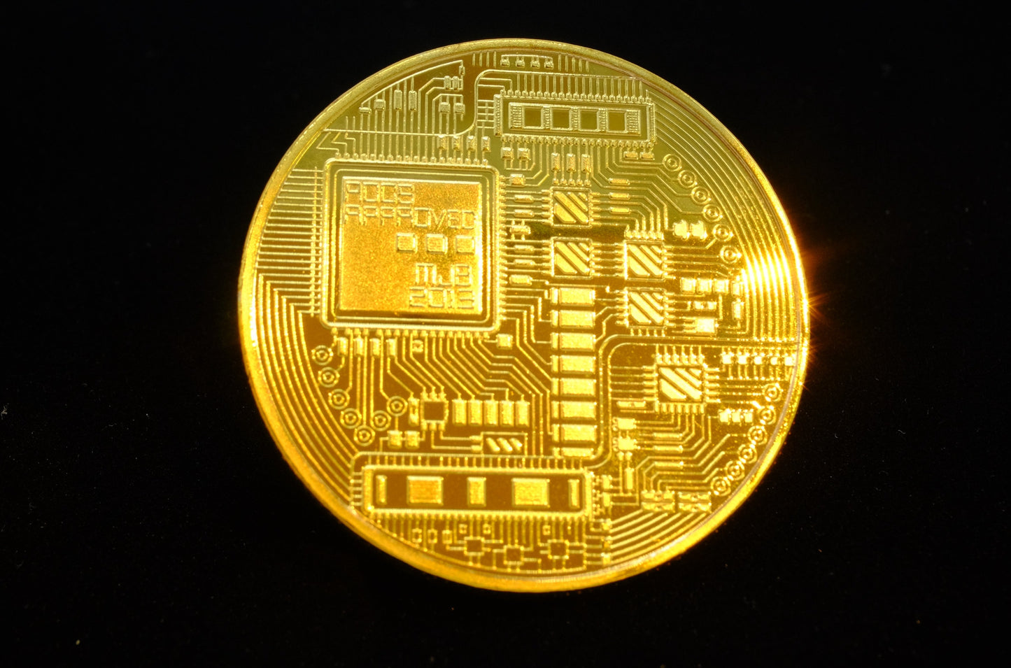 Gold Bitcoin Coin with Gold B