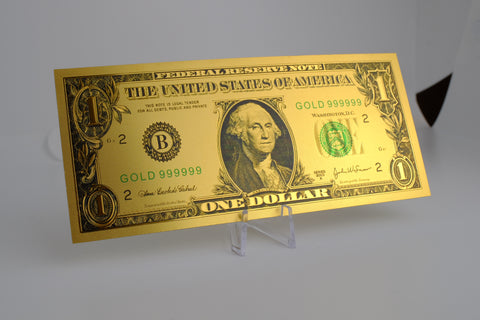 24K Gold Foil $1 US Bill Decorative