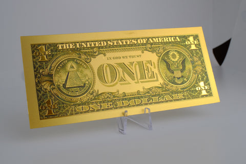 24K Gold Foil $1 US Bill Decorative