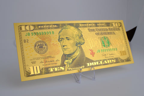 24K Gold Plated American Bill $10